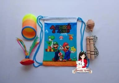 Mochila Boa Infância Tema Irmãos Mário Bross