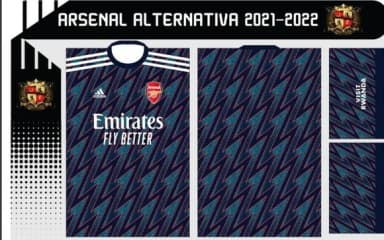 Vetor Da Camisa Arsenal Alternativa 2021-2022