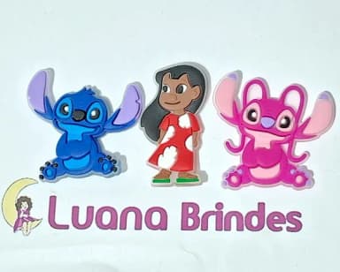 Aplique Lilo & Stitch e Angel Emborrachado Pacote C/6 Peças