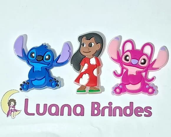 Aplique Lilo & Stitch e Angel Emborrachado Pacote C/6 Peças