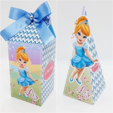 PEGUE E MONTE - Kit Festa Personalizado CINDERELA CUTE - Decoração de Festa - Caixinhas Personalizadas