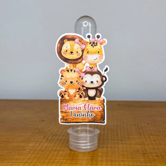 Apliques para Tubetes Personalizados SAFARI MENINA - Decoração de Festa | Lembrancinhas | Aniversário | Personalizados