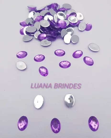 Chaton Oval Roxo - 10mm X 14mm - Pct C/100 Unidades