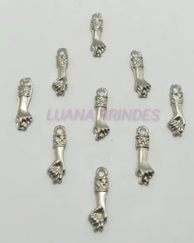 Pingente Figa de Metal Prateado Pct 12 Unidades