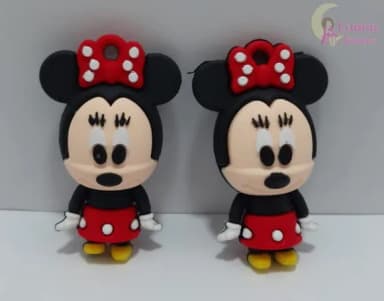 Pingente Minnie de Borracha - 4,6cm - pct c/2 unidades