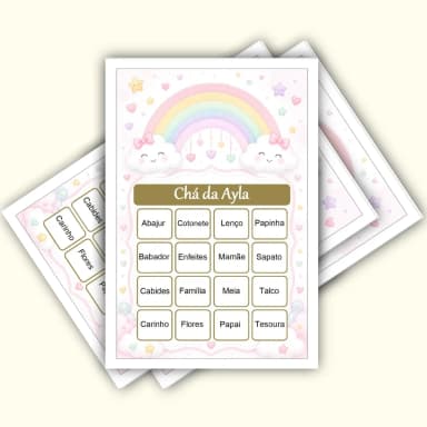 Bingo Chá de Bebê Menina PDF Para Imprimir