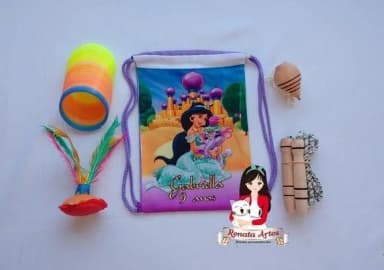Mochila Boa Infância Personalizada Tema Jasmine