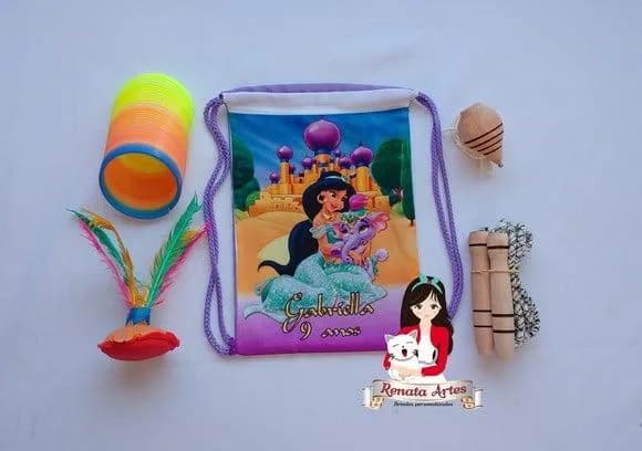Mochila Boa Infância Personalizada Tema Jasmine