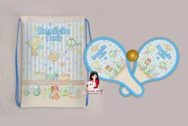 Mochila Ping Pong Tema Brinquedos Vintage