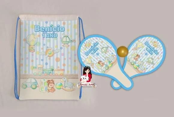 Mochila Ping Pong Tema Brinquedos Vintage