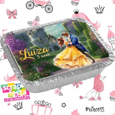Marmitinha Personalizada Festa a Bela e a Fera