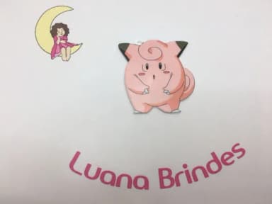 Pingente Pokémon Clefairy de Acrílico Uv Pct 3 Unid