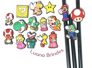Lápis C/ponteira Super Mario Emborrachado Pacote C/16 Peças
