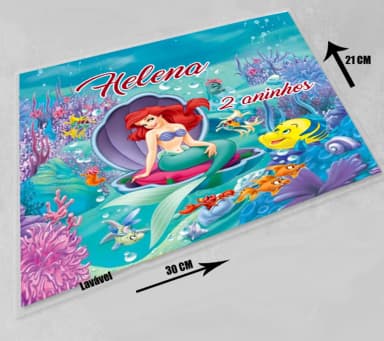 Jogo Americano Sousplat Personalizado da Sereia Ariel
