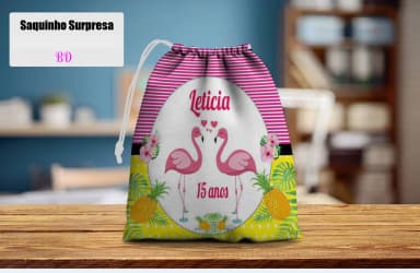 Saquinho Supresa para lembrancinhas Flamingos