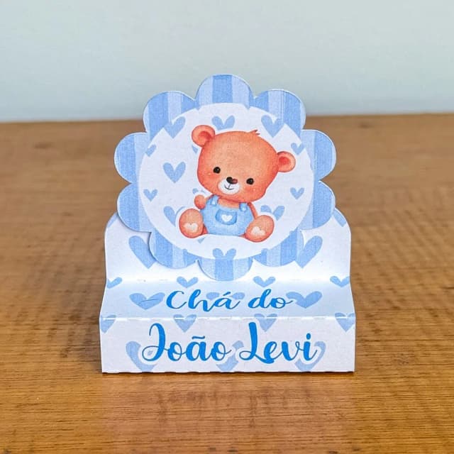 PEGUE E MONTE - Porta Bis Duplo Personalizados URSINHO AZUL - Decoração de Festa | Lembrancinhas | Aniversário | Personalizados