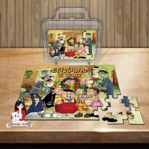 Quebra Cabeça Personalizado na Maleta Turma do Chaves