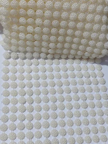 Manta Meia Pérola Cracrelada Creme 10mm Medida 15,5cm/1metro