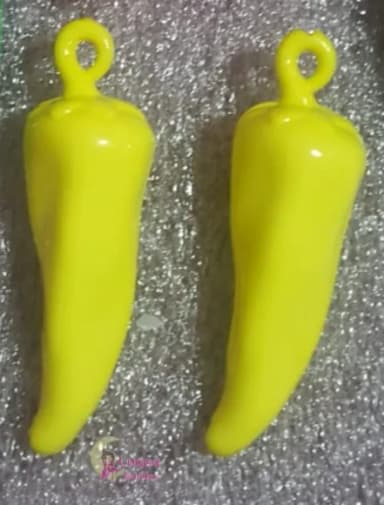 Pimenta Pingente Amarela de Acrilico 5cm 10 Unidades