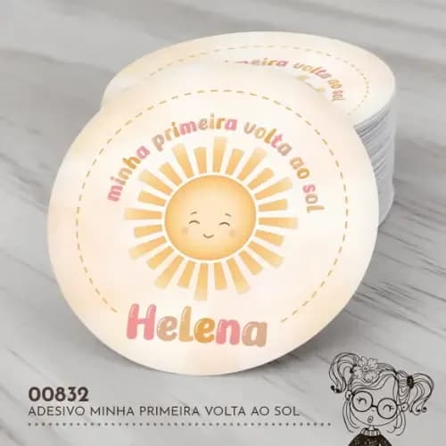 Adesivo Redondo Minha Primeira Volta ao Sol - 00832