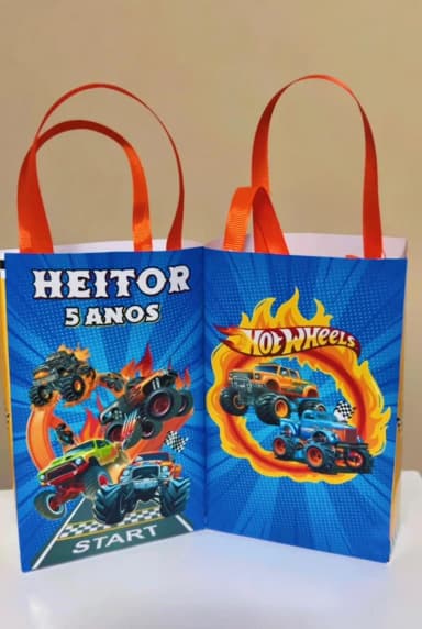 Sacolinhas Personalizadas Hot Wheels Lembrancinhas Para Aniversário