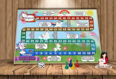 Tabuleiro Educativo Personalizado Unicórnio