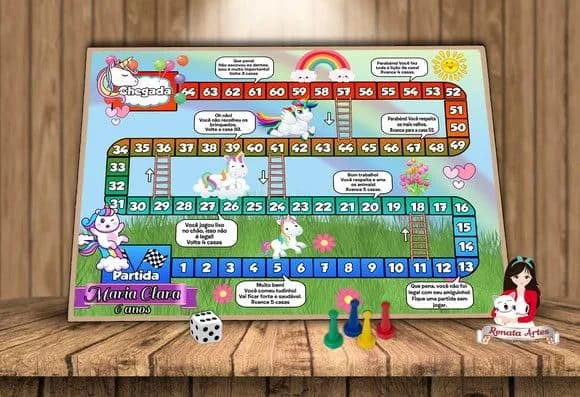 Tabuleiro Educativo Personalizado Unicórnio