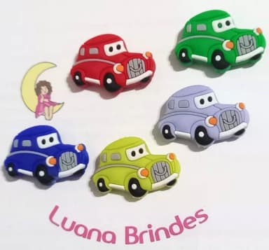 Pingente Carrinho Emborrachado c/ Furo Passante- 5 Unidades