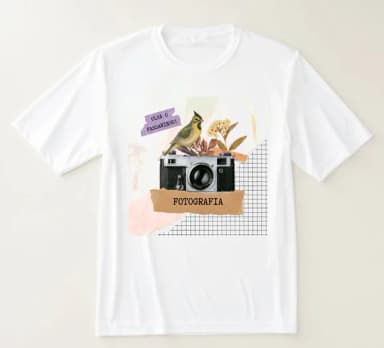 Camiseta Arte Fotografia Modelo Retrô Colagem