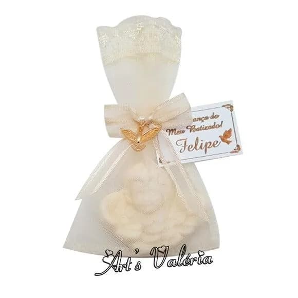 Sachet Organza com Sabonete Anjo e Pingente