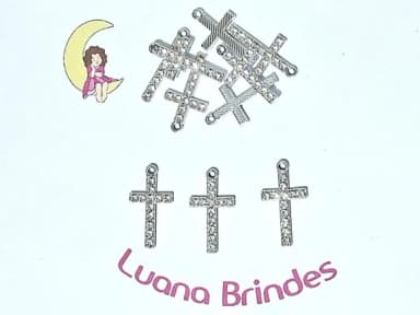 Pingente Cruz Ziconia Niquel 2,6cm Pacote com 6 Unidades