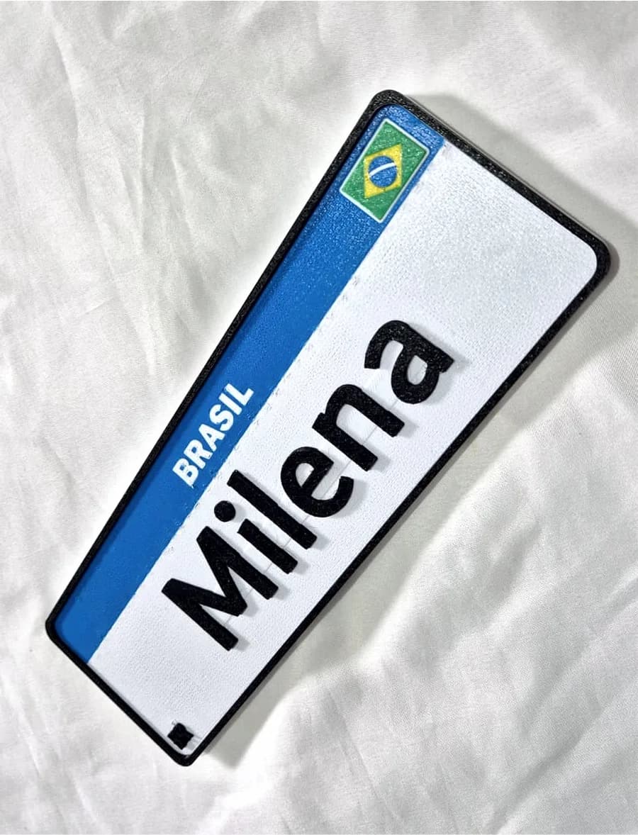 Placa Mercosul Decorativa Personalizada (impressão 3d)