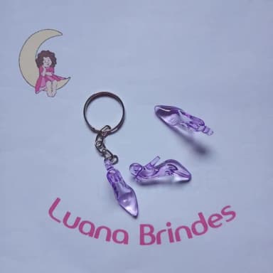 Chaveiro Sapatinho Acrílico Lilas 3,5cm Pct 10 Unidades