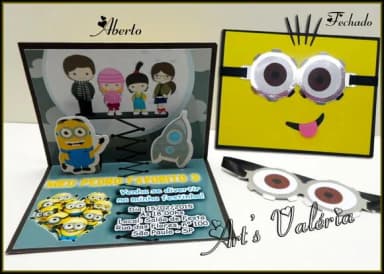 Convite Pop Up - Minions