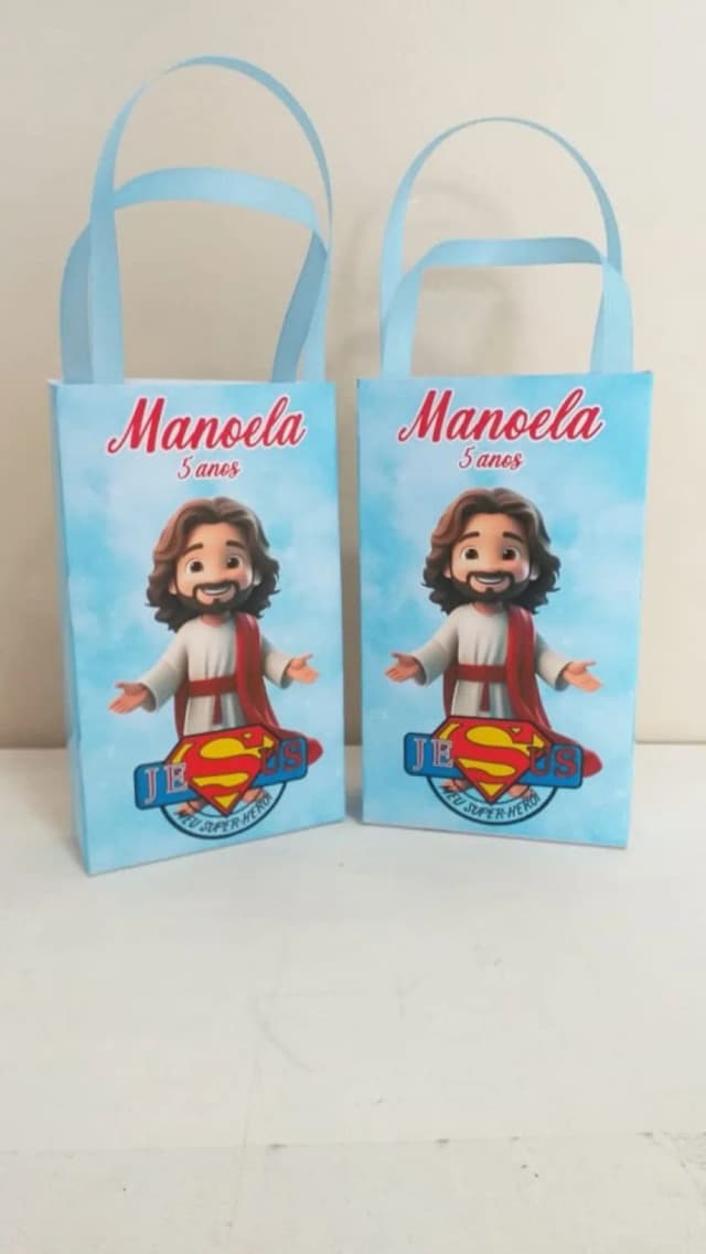 Sacolinhas Personalizadas Super Jesus para Lembrancinhas