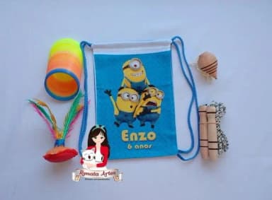 Mochila Boa Infância Tema os Minions Azul