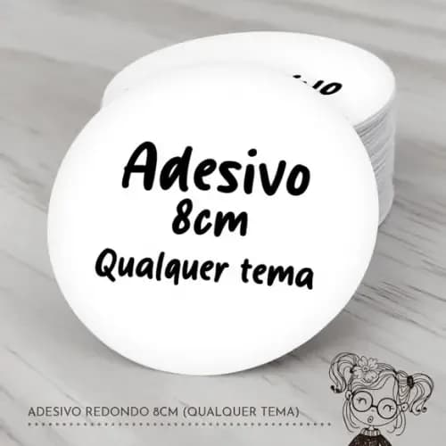 Adesivo Redondo 8cm (qualquer Tema)