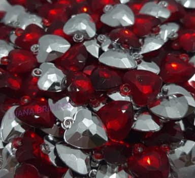 Pingente Coração Vermelho - 12mm - Pct C/50 Unidades