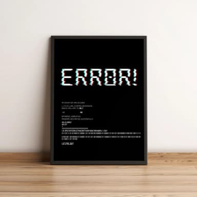 Quadro com Mensagem de Erro em Arte Glitch 33