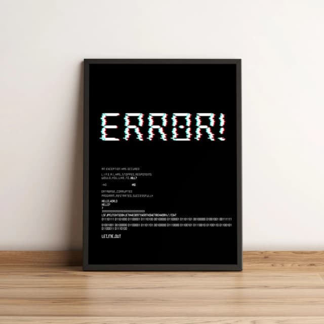 Quadro com Mensagem de Erro em Arte Glitch 33