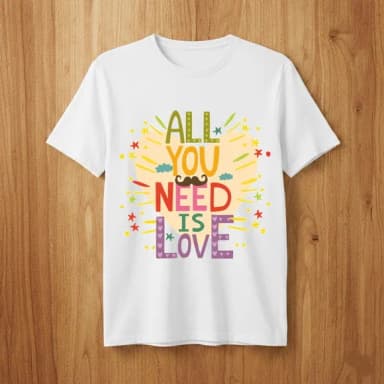 Camiseta All You Need Is Love - Colorida Unissex e Babylook