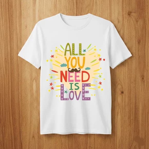 Camiseta All You Need Is Love - Colorida Unissex e Babylook