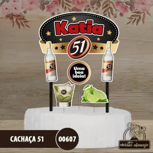 Topo de Bolo Cachaça 51 - 00607
