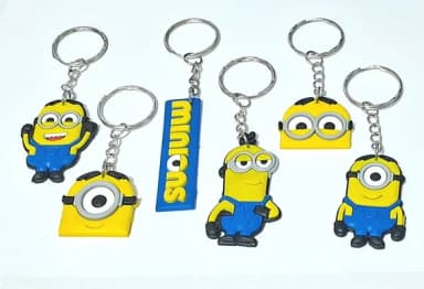 Chaveiro Minions Emborrachados Pacote com 6 Unidades