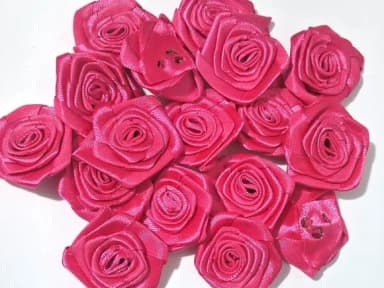 Flor Pink Tecido Poliéster Pacote com 15 Unidades