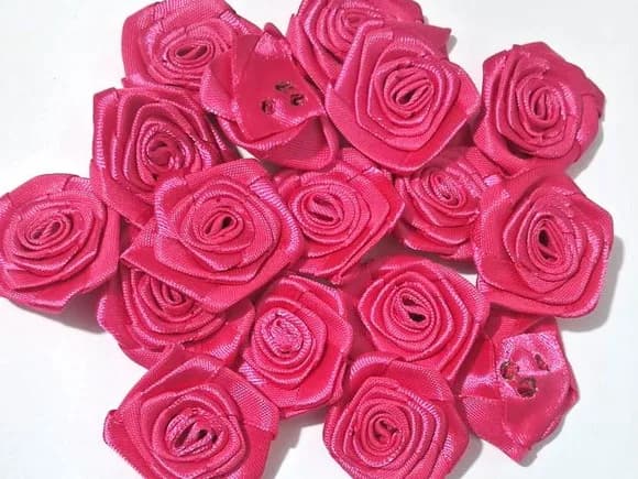 Flor Pink Tecido Poliéster Pacote com 15 Unidades