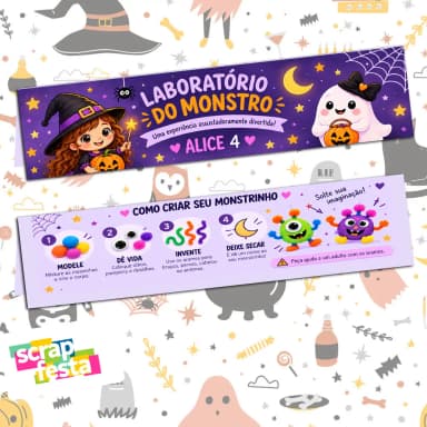 Lapela/solapa Personalizada Festa Halloween Bruxinha