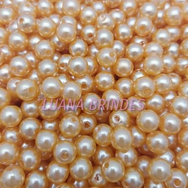 Pérola ABS Champagne - 8mm - pacote com 100 unidades