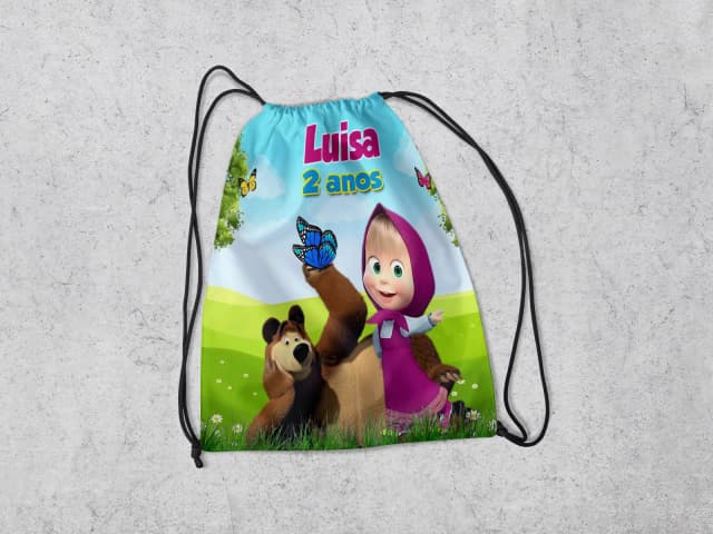 Mochilinha Personalizadada Marsha e o Urso