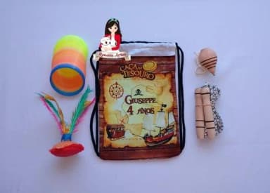 Mochila Boa Infância Tema Mapa do Tesouro